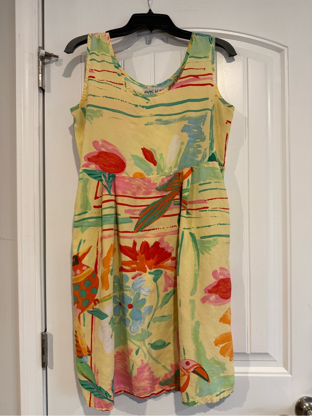 Jams World Yellow Floral Sleeveless Midi Dress